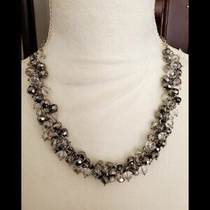 Gray Clear Beaded Necklace